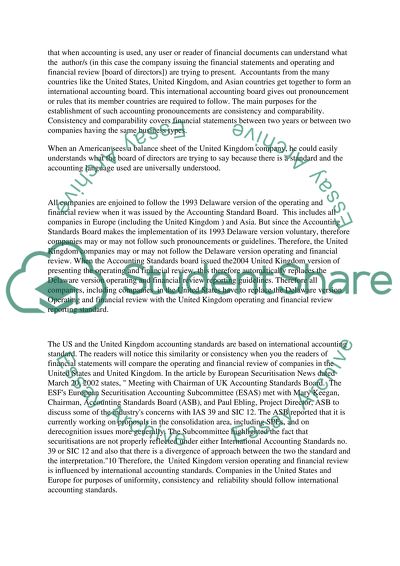 Compare and Contrast the Operating and Financial Review in UK and Delaware US