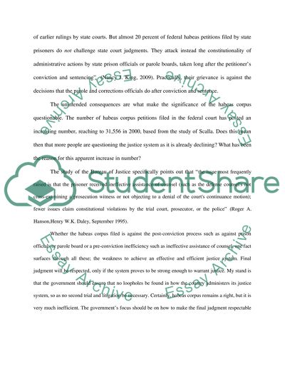 The Federal Court House on Habeas Corpus