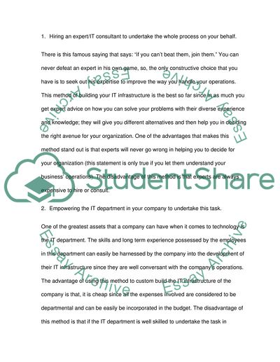 Custom Building of an IT Infrastructure of an Organization