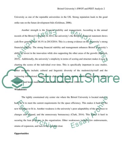 Bristol University SWOT and PEST Analysis