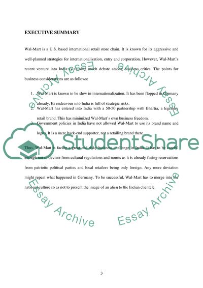 International Business Strategy: Wal-Mart in India