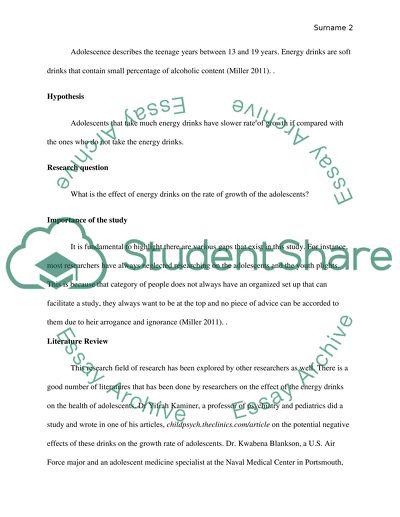 Effect of the Energy Drinks