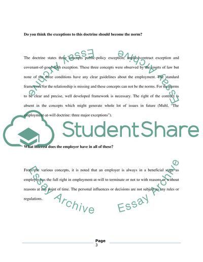 The Employment-at-will Doctrine