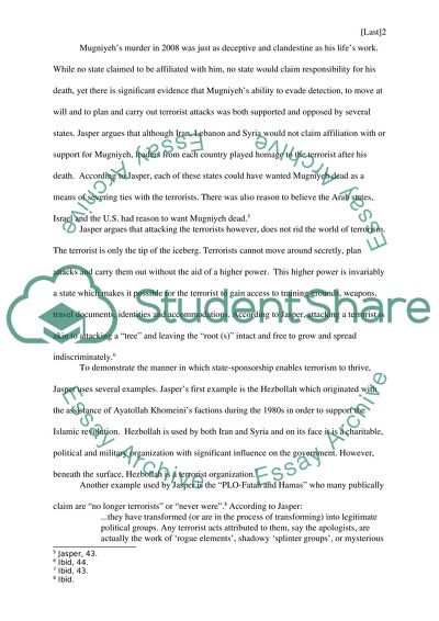 No State Sponsors, No Terror argument