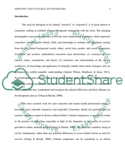 Empathy and Cultural in Counseling