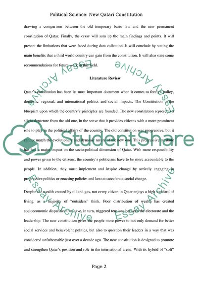 The New Qatari Constitution and its Political and Social Implementations