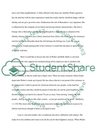 A Raisin Sun Book Analysis