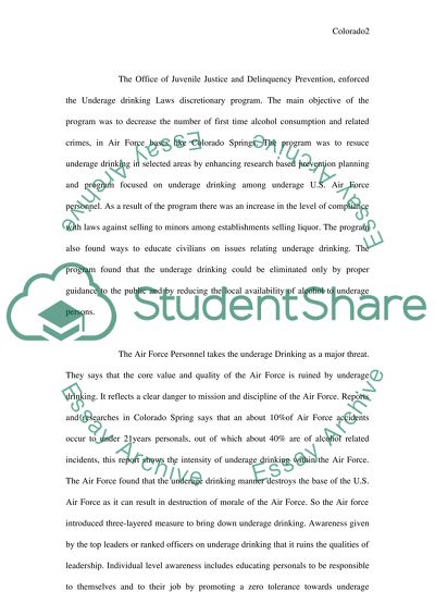 Under Age Drinking Grant for the Air Force