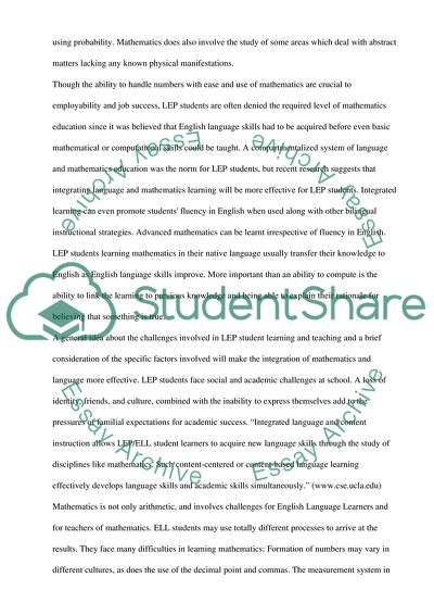 Integrating Language and Mathematics Learning