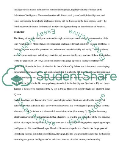 The Theory of Multiple Intelligences