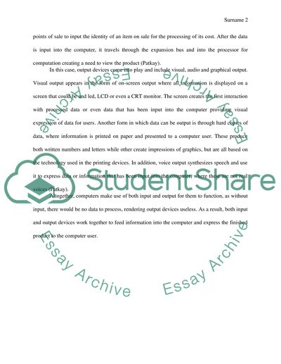 Computer Input and Output