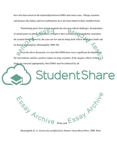 Genetically modified foods research paper