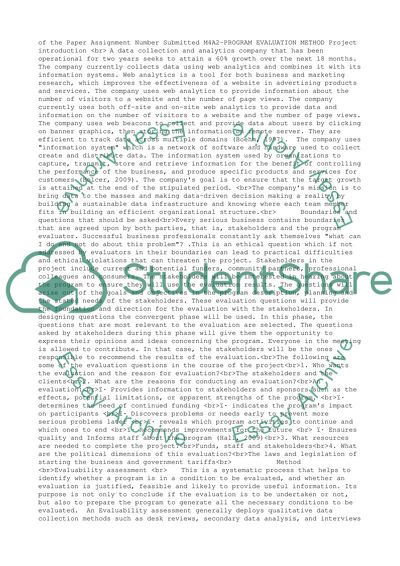 M4A2- Program Evaluation Method