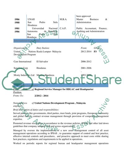 Edit the Actual CV to be Oriented according to the Instructions