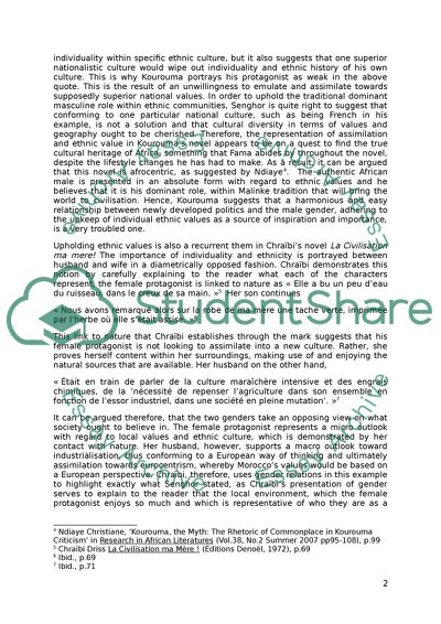 A Comparative Analysis of Gender Relations in Kouroumas Les Soleils