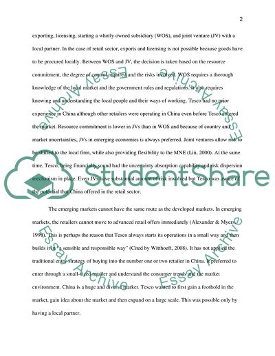 The Enteringof the Multinational Enterprises in the Asian Market