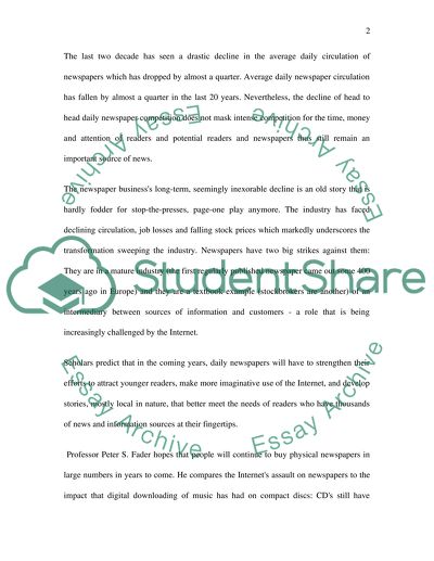 Are Newspapers Yesterdays News