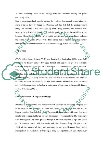Sonys Betamax versus JVCs Video Home System