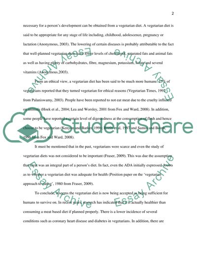ENGL - Is vegetarianism a more healthful or a more ethical lifestyle than a meat-eating diet