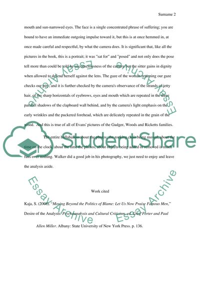 Walker Evans photographs in the book Let Us Now Praise Famous Men