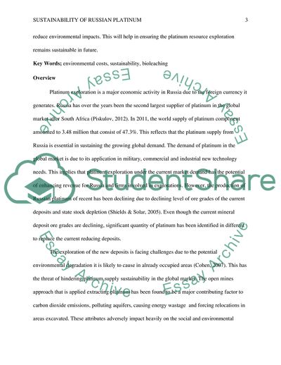 Sustainability of Russian Platinum