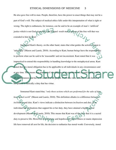 Ethical Dimensions Of Medicine