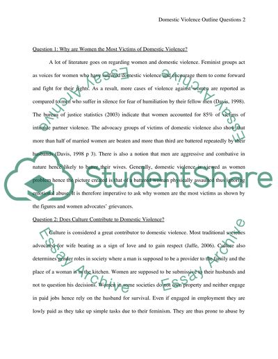 Domestic Violence Outline Questions