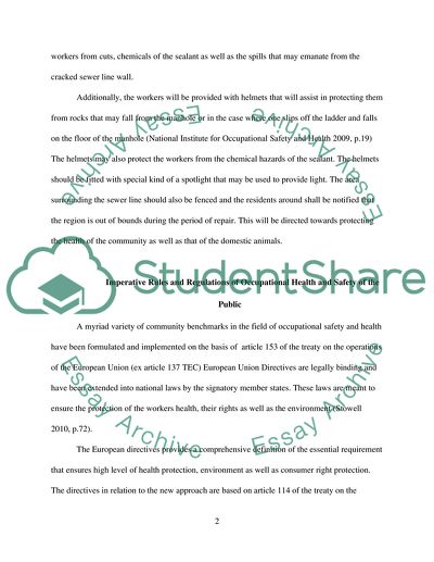 The Design of Health and Safety Control Systems