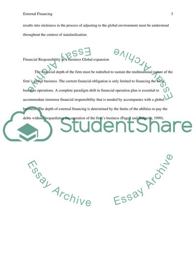 Discussion: External Financing