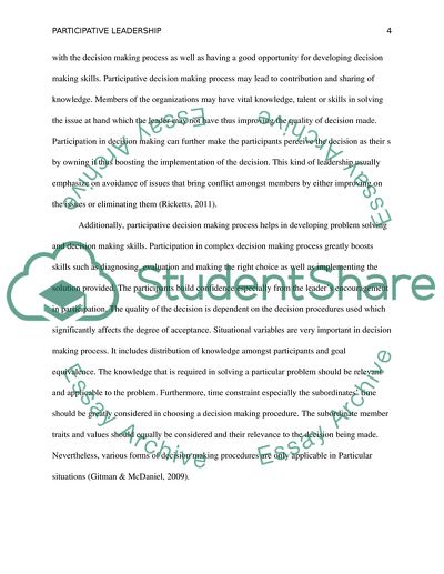 Participative Leadership