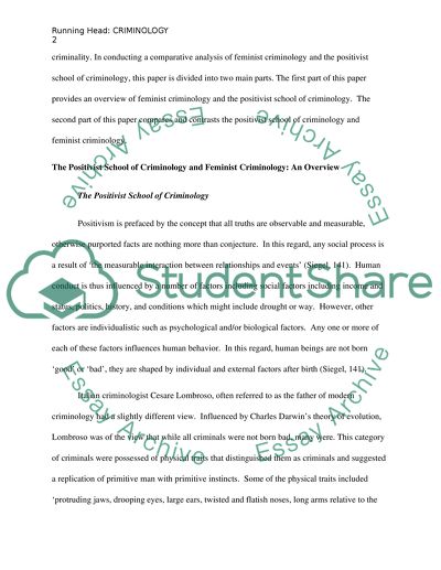 The Positivist Schools of Criminology and Feminist Criminology