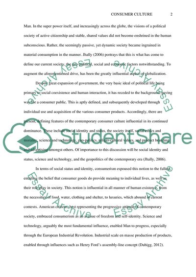 Consumer Culture in terms of Social Status and Identity