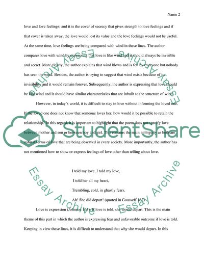 William Blakes Loves Secret