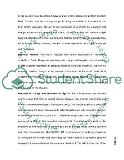 British Airways Leadership Structure