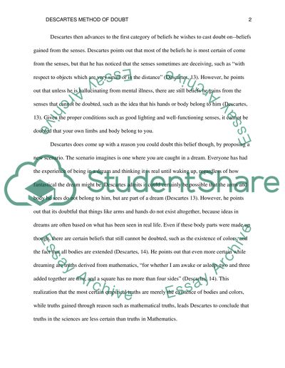 Descartes Method of Doubt