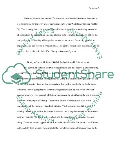 Innovative Information Systems Capabilities of Disney Company