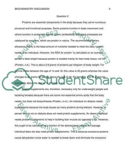 Biochemistry Discussion - Fats and Proteins