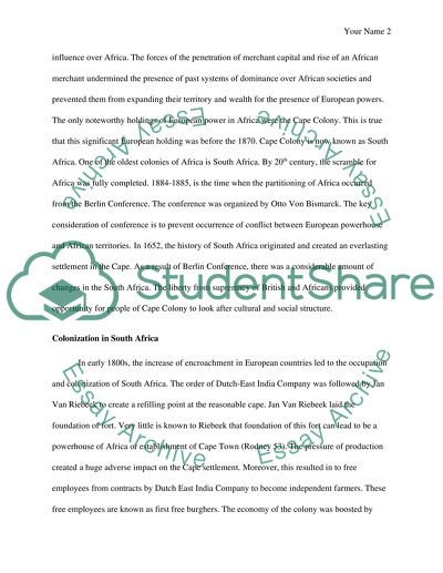 Short paper / south africa history