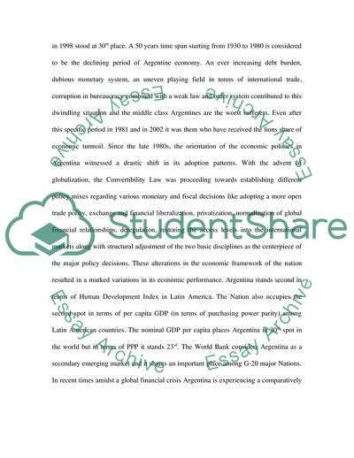 Argentinas Economic Development