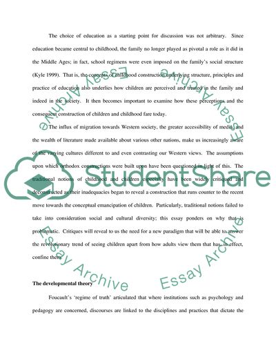 Children and Childhood in Western Society