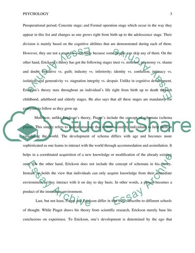 Psychosocial vs Cognitive Stages of Development