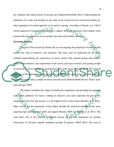 The Meaning of Mental Health Nurses Experience