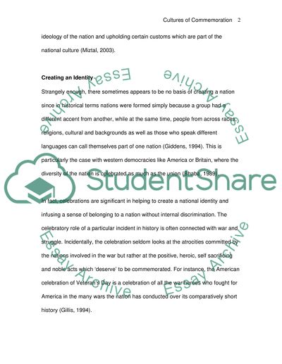 Cultures of Commemoration