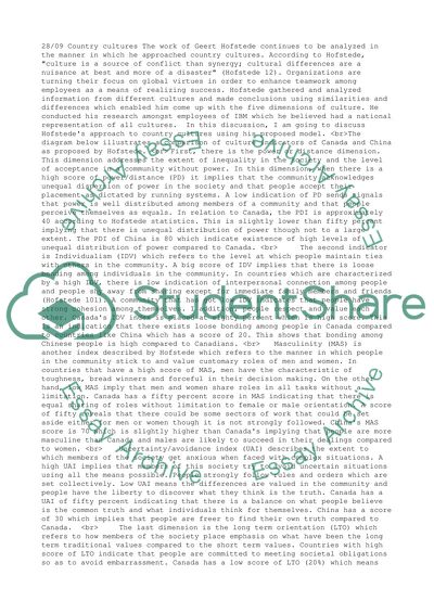 The Work of Geert Hofstede