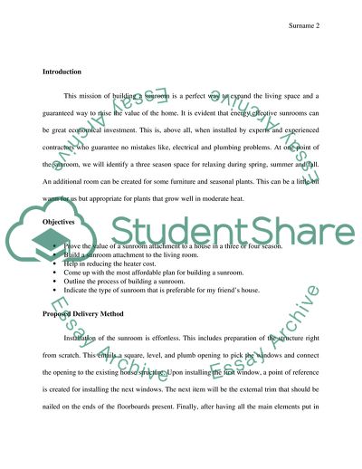 Proposal to Build a Sunroom in Canada