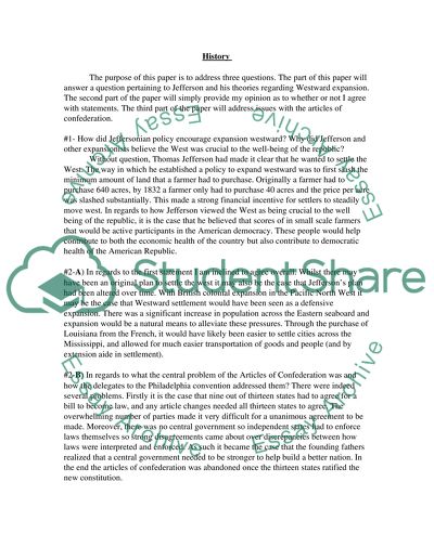 Theories of Jefferson Regarding Westward Expansion