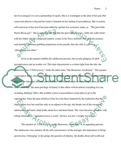 First Love: The Narrator as the Adolescent-Adult