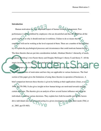 Psychological Theories Of Human Motivation