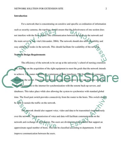 Report Detailing Network Solution for Extension Site