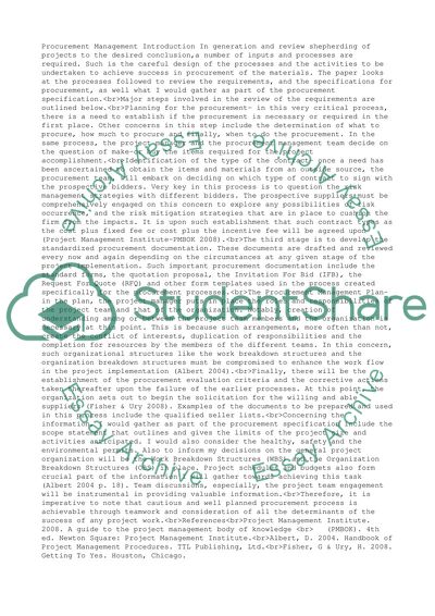 Procurement management